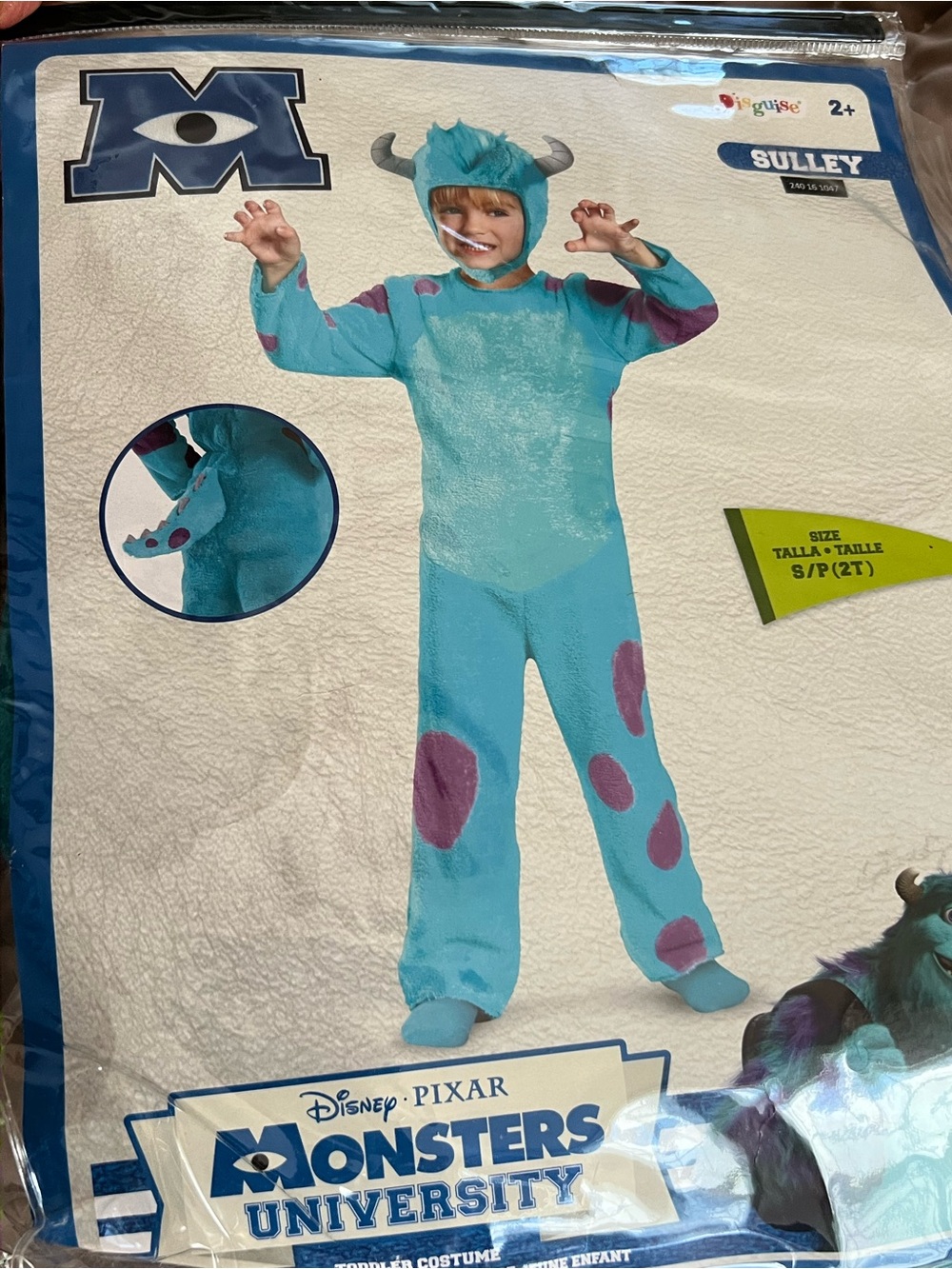 Disney Sulley Monsters University Costume in Teal with Purple Spots
